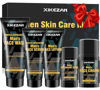 XIKEZAN Mens Gifts for Men,Mens Skin Care Kit,Nourishe & Hydrate Skin w/Face Wash,Scrub,Lotion,Cream,Deodorant,Skin Care Set Unique Christmas Gifts for Men Him Dad Daddy Husband Boyfriend Teen Boys