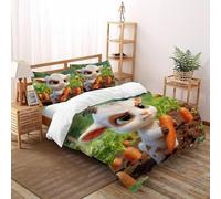 XIKMLSID Cartoon Goat Duvet Cover Set Kids Boys Girls Cute Animals Bedding Set, Ultra Soft Reversible 3 Piece Quilt Covers with 2 Pillowcases King（220x240cm）