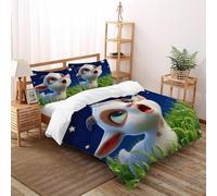 XIKMLSID Cartoon GoatDouble Duvet 3 Pcs Cute Animals Ultra Soft Anti Allergic Non Iron Luxury Microfiber,for Adults,Boys And Girls With Pillowcase King（220x240cm）