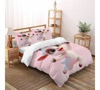 XIKMLSID Cartoon GoatDouble Duvet 3 Pcs Cute Animals Ultra Soft Anti Allergic Non Iron Luxury Microfiber,for Adults,Boys And Girls With Pillowcase King（220x240cm）