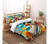 XIKMLSID Cartoon Seagull Kids Girls Bedding Cute Animal Soft Zipper Childrens Full Bed 3 Piece Cover Duvet Quilt Covers And Pillowcases - Small Mildly Cosy Budget Bedclothes Double(200x200cm)