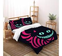 XIKMLSID Cheshire Cat Bedding 3D Animal Printed Duvet Cover European Style 3 Pcs 100% Pure Cotton,Comfortable And Soft,Boys And Girls With Pillowcase Super King(260x220cm)