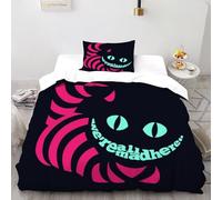 XIKMLSID Cheshire Cat Double Duvet 2 Pcs Animal Ultra Soft Anti Allergic Non Iron Luxury Microfiber,for Adults,Boys And Girls With Pillowcase Single(135x200cm)