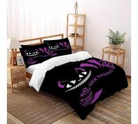 XIKMLSID Cheshire Cat Double Duvet 3 Pcs Animal Ultra Soft Anti Allergic Non Iron Luxury Microfiber,for Adults,Boys And Girls With Pillowcase King(220x240cm)
