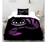 XIKMLSID Cheshire Cat Duvet Cover Set Kids Boys Girls Animal Bedding Set, Ultra Soft Reversible 2 Piece Quilt Covers with 1 Pillowcases