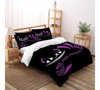 XIKMLSID Cheshire Cat Kids Girls Bedding Animal Soft Zipper Childrens Full Bed 3 Piece Cover Duvet Quilt Covers And Pillowcases - Small Mildly Cosy Budget Bedclothes Super King(260x220cm)