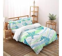 XIKMLSID Cute Animals Duvet Cover Soft Breathable Microfibre Quilt Cover with 2 Pillowcase Marine Organism Print Pattern 3 Pcs Bedding Set with Zipper King（220x240cm）