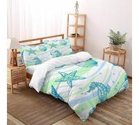 XIKMLSID Cute AnimalsDuvet Cover Soft Breathable Microfibre Quilt Cover with 2 Pillowcase Marine Organism Print Pattern 3 Pcs Bedding Set with Zipper Double（200x200cm）