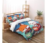XIKMLSID Fox Rabbit Duvet Cover Set Kids Boys Girls Cute Animals Bedding Set, Ultra Soft Reversible 3 Piece Quilt Covers with 2 Pillowcases
