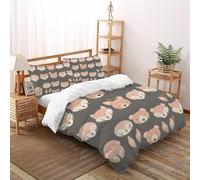XIKMLSID Foxes Owls Double Duvet 3 Pcs Cute Animals Ultra Soft Anti Allergic Non Iron Luxury Microfiber,for Adults,Boys And Girls With Pillowcase Super King（260x220cm）