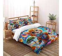XIKMLSID Ginger Cat Bedding 3D Cute Animals Printed Duvet Cover 3 Pcs (1 Duvet Cover 2 Pillowcase) 100% Pure Cotton,for Adults No Comforter King(220x240cm)