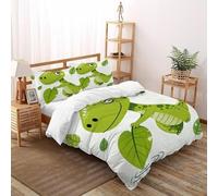 XIKMLSID Green DinosaurDouble Duvet 3 Pcs AnimalUltra Soft Anti Allergic Non Iron Luxury Microfiber,for Adults,Boys And Girls With Pillowcase Super King（260x220cm）
