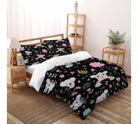 XIKMLSID Koalas Rainbows Bedding 3D Cute Animals Printed Duvet Cover European Style 3 Pcs Pure Cotton for Adults,Boys And Girls With Pillowcase King（220x240cm）
