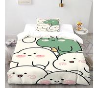 XIKMLSID Little Dinosaur Double Duvet 2 Pcs Cute Animals Ultra Soft Anti Allergic Non Iron Luxury Microfiber,for Adults,Boys And Girls With Pillowcase Single（135x200cm）