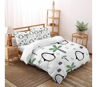 XIKMLSID Little Penguin Bedding 3D Cute Animals Printed Duvet Cover 3 Pcs Hypoallergenic (1 Duvet Cover 2 Pillowcase) 100% Pure Cotton,for Adults,Boys And Girls Double（200x200cm）