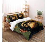 XIKMLSID Monkey Bedding 3D Wildlife Printed Duvet Cover Set European Style Hypoallergenic 3 Pcs 100% Pure Cotton,for Adults,Boys And Girls With Pillowcase Double（200x200cm）