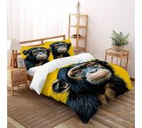 XIKMLSID Monkey Duvet Cover Set Kids Boys Girls Wildlife Bedding Set, Ultra Soft Reversible 3 Piece Quilt Covers with 2 Pillowcases Super King（260x220cm）