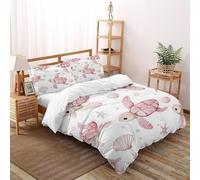 XIKMLSID Pink Sea TurtleDouble Duvet 3 Pcs Cute AnimalUltra Soft Anti Allergic Non Iron Luxury Microfiber,for Adults,Boys And Girls With Pillowcase Double（200x200cm）