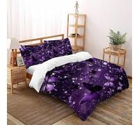 XIKMLSID Purple Butterfly Bedding 3D Animal Printed Duvet Cover 3 Pcs Hypoallergenic (1 Duvet Cover 2 Pillowcase) Pure Cotton,for Adults,Boys And GirlsKing（220x240cm）