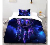 XIKMLSID Purple Butterfly Bedding 3D Wildlife Printed Duvet Cover 2 Pcs (1 Duvet Cover 1 Pillowcase) for Adults,Boys And Girls,No Comforter Single（135x200cm）