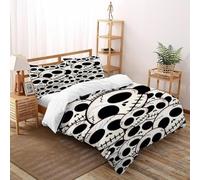 XIKMLSID Skeleton Bedding 3D Terror Printed Duvet Cover Set European Style Hypoallergenic 3 Pcs 100% Pure Cotton,for Adults,Boys And Girls With Pillowcase Double(200x200cm)
