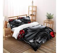 XIKMLSID Skeleton Girl Duvet Cover Set Soft Comforter Cover,terror Print Pattern 3 Piece Bedding Set with Pillowcase All Season Decor,Quilt Cover with Zipper for Kids Adult Super King(260x220cm)