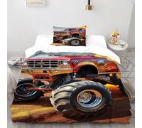 XIKMLSID Tractor 2 Pcs Complete Bedding Set 3D Rural Scenery Design Floral Printed Duvet Cover with Fitted Sheet Pillowcases Soft And Comfortable Pure Cotton Single(135x200cm)
