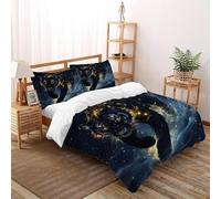 XIKMLSID Wildlife Duvet Cover Soft Breathable Microfibre Quilt Cover with 2 Pillowcase Fierce Tiger Print Pattern 3 Pcs Bedding Set with Zipper Super King（260x220cm）