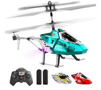 XIKOTEC Remote Control Helicopter Toy for Adults & Kids, RC Helicopter Drone with 2 Batteries, LED Lights, One Key Takeoff/Landing, Altitude Hold, Indoor Flying Toys Gifts for Kids Boys 8+ Blue