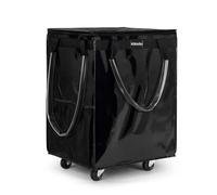 Xiktslin Medium, Black Reusable Grocery Bags on 4 Wheels, 70L Foldable Rolling Tote, Shopping Trolley, Rolling Tote Bag for Groceries, Wide Zipper Shopping Cart with Wheels for Laundry,Market,Storage