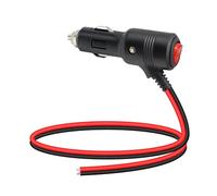 Xilaghy 12V Fused Cigarette Lighter Male Plug with On Off Switch and 13AWG Leads 1.6FT,Replacement Car Cigarette Lighter Power Plug with 15A Fuse and LED Indicator(0.5M)
