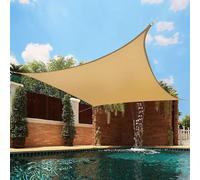 XILANSHMAO Versatile Sunshade Cloth Rectangular, Waterproof 90% UV Blocking, Breathable Garden Sun Protection Awning for Outdoor Camping, Patio, Balcony and Garden beige 4x4m/13.1x13.1ft