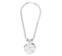 XILAZAB Silver Hammered Metal Statement Necklace Set with Lobster Clasp Closure, Disc Coin Necklace Circle Necklace Chunky Necklaces for Women New Unique Trendy Jewelry Valentines