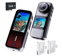 Xilecam Action Camera Dual Screen Sports Camera 32GB Card IP67 Underwater Waterproof Camera with 2 X1350mAh Batteries and Multi-Function Accessory