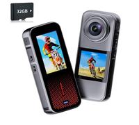 Xilecam Action Camera Dual Screen Sports Camera 32GB Card,Support Rain Protection with 2 X1350mAh Batteries and Multi-Function Accessory