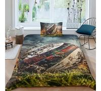 XILENY Splash Rugby Duvet Cover 3D Print Extreme Sports Comforter Covers for Teens And Adults Quilt Cover with Pillow Cases with Zipper Closure Soft Microfiber Bedding Set 3 Pieces Single（135x200cm）