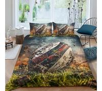 XILENY Splash Rugby for Teens And Adults Quilt Cover Comforter Covers 3D Print Extreme Sports Duvet Cover Bedding Set with Zipper Closure with Pillow Cases Soft Microfiber 3 Pieces Double（200x200cm）