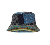 Xilery Women's Bohemia Style Cotton Blend Fisherman Hat Travelling Bucket Hat Sunscreen Flat Cap (One Size, Blue)