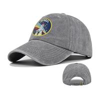 Xilery Women's Men's Washed Cotton Baseball Cap Vintage Dad Hat Trucker Hat with NASA Logo (Grey)