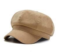 Xilery Women's Summer Winter Bakerboy Cabbie Newsboy Cap Berets Hat Flat Cap with Soft Design (Khaki)