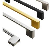 XILEUDUOD Stainless Steel Handle Gold Or Black Wardrobe Door Handle Extended Solid Aluminum Alloy Bedroom Cabinet Handle(Bright Silver-192mm)