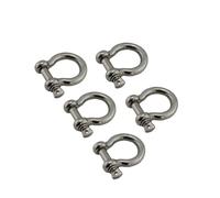 XILEUDUOD Stainless Steel Shackle Bow Shackle 304 Stainless Steel With Screw Pin Rigging Hardware 4mm 5mm 6mm 8mm 10mm Tow Shackle For Survival Bracelets(5 Pieces,5mm)