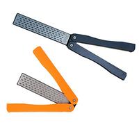 XILEWHZF 2 Pcs 400/600 Grit Portable Handheld Double Sided Sharpener Pocket Diamond Knife Sharpening Stone for Kitchen, Garden, Outdoor Tools Fine/Coarse Grinding （Black/Orange）