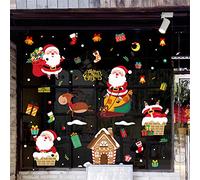 XiLi Joy Christmas Decor Stickers Vinyl Christmas Stockings Gifts Bells Window Decal for Home Shopwindow Nursery Kids Room - SDLW15