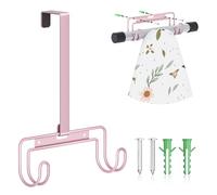 XILIMEN Ironing Board Hanger Over The Door & Wall Mount, Iron Board Holder Storage Wall Mount with Removable Hooks for Laundry, Hotel Rooms (Rose Gold)
