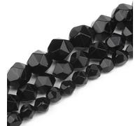 Xilitata Black Onyx Stone Faceted Beads, 10mm, 36pcs/Strand, Unique Loose Natural Stone Beads.for Creating Elegant Bracelet Necklaces Jewelry supplys, Catch The Light for Dazzling Sparkle DIY.