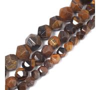 Xilitata Yellow Tiger Eyes Faceted Beads, 10mm, 36pcs/Strand, Unique Loose Natural Stone Beads.for Creating Elegant Bracelet Necklaces Jewelry supplys, Catch The Light for Dazzling Sparkle DIY.