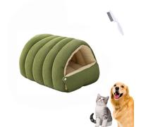 XILIWUS Cozy Monster Cat Bed, Niopets Teddy Fleece Soft Cave Non-Slip Cat Bed Removable Washable (Green, S for 8.8lbs cat, 5.5lbs Dog)