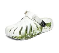 XILIWUS Variegated Monstera Shoes, 2024 New Thick Sole Comfortable House Slippers for Nature Lovers, beige, 35.5/36.5 EU