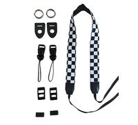 XILIYAI Black and White Fine Plaid Camera Strap - Double Layer Cowhide Ends, Cotton Woven Camera Straps, Adjustable Vintage Neck & Shoulder Strap for All DSLR Cameras,Great Gift for Photographers